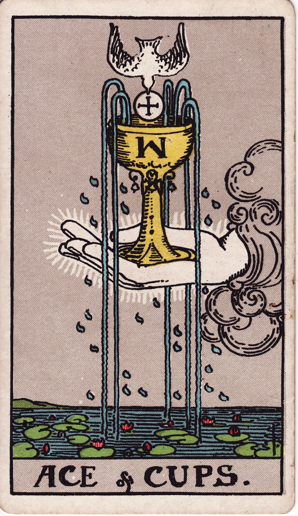 Ace (1) of Cups, from the Rider-Waite-Smith tarot