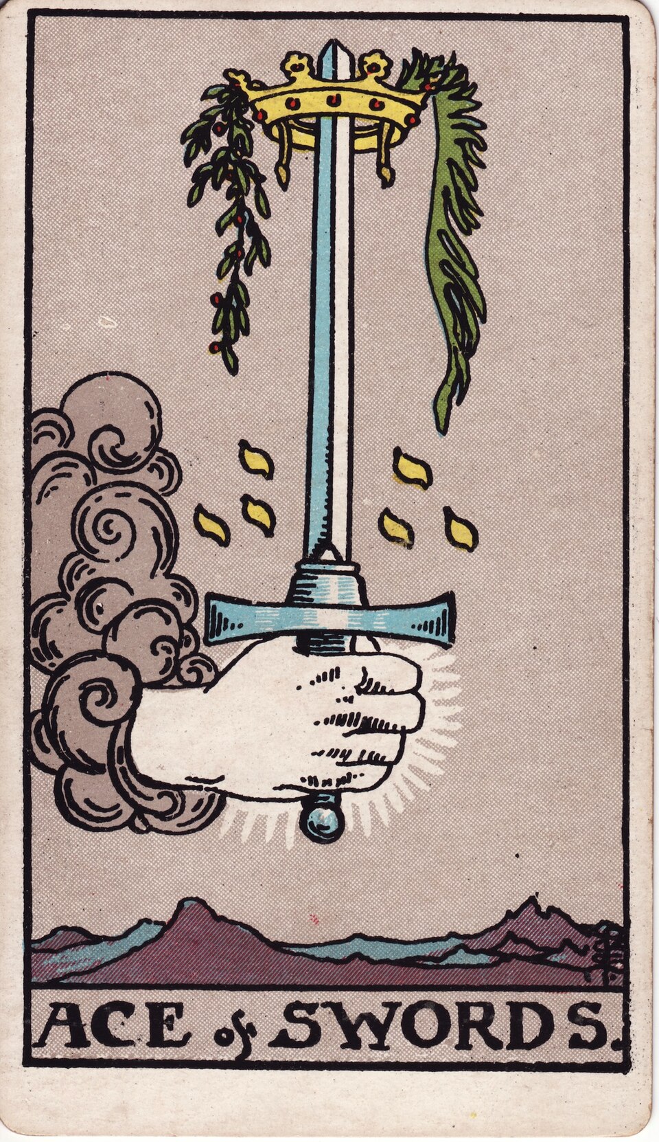 Ace (1) of Swords, from the Rider-Waite-Smith tarot