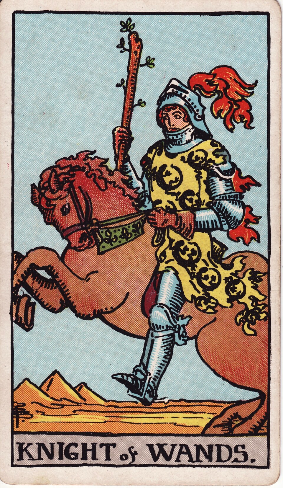 Knight of Wands, from the Rider-Waite-Smith tarot