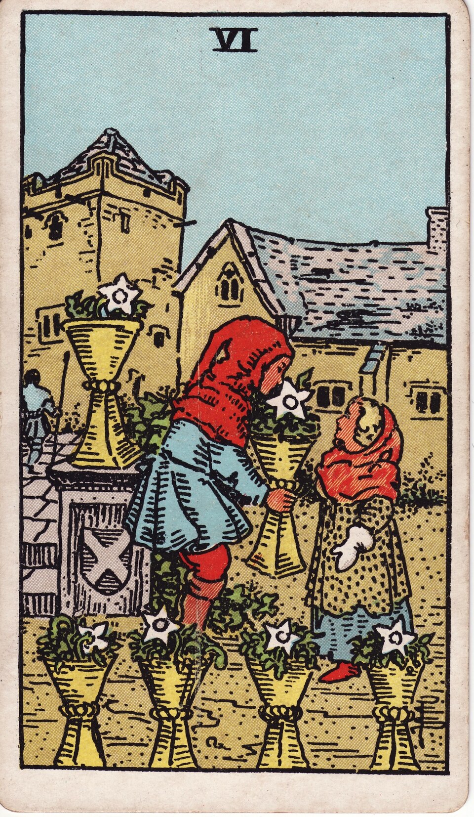 Six (6) of Cups, from the Rider-Waite-Smith tarot