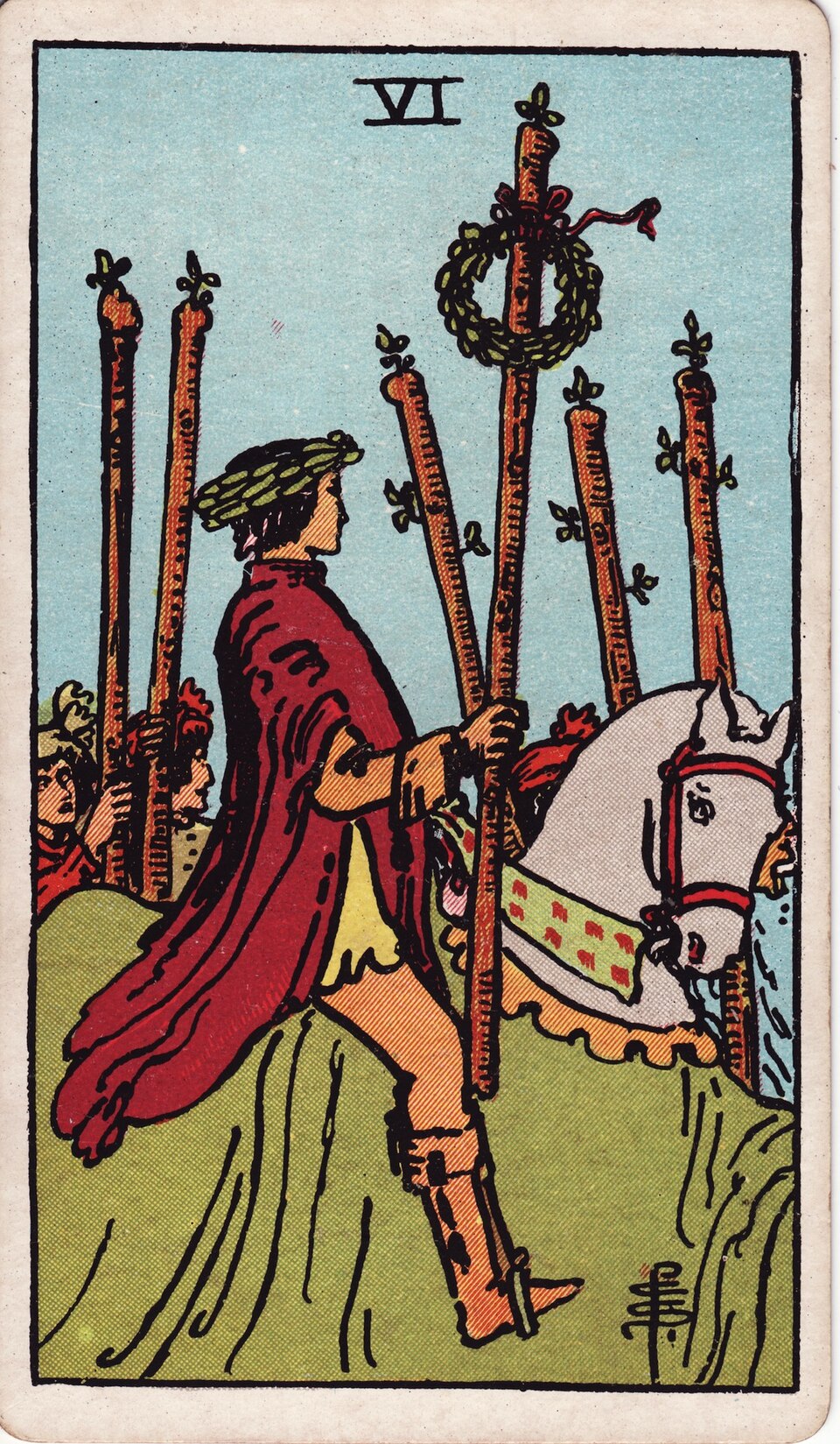 Six (6) of Wands, from the Rider-Waite-Smith tarot