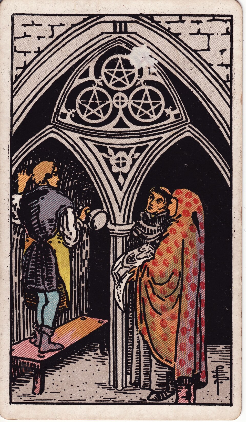 Three (3) of Pentacles, from the Rider-Waite-Smith tarot