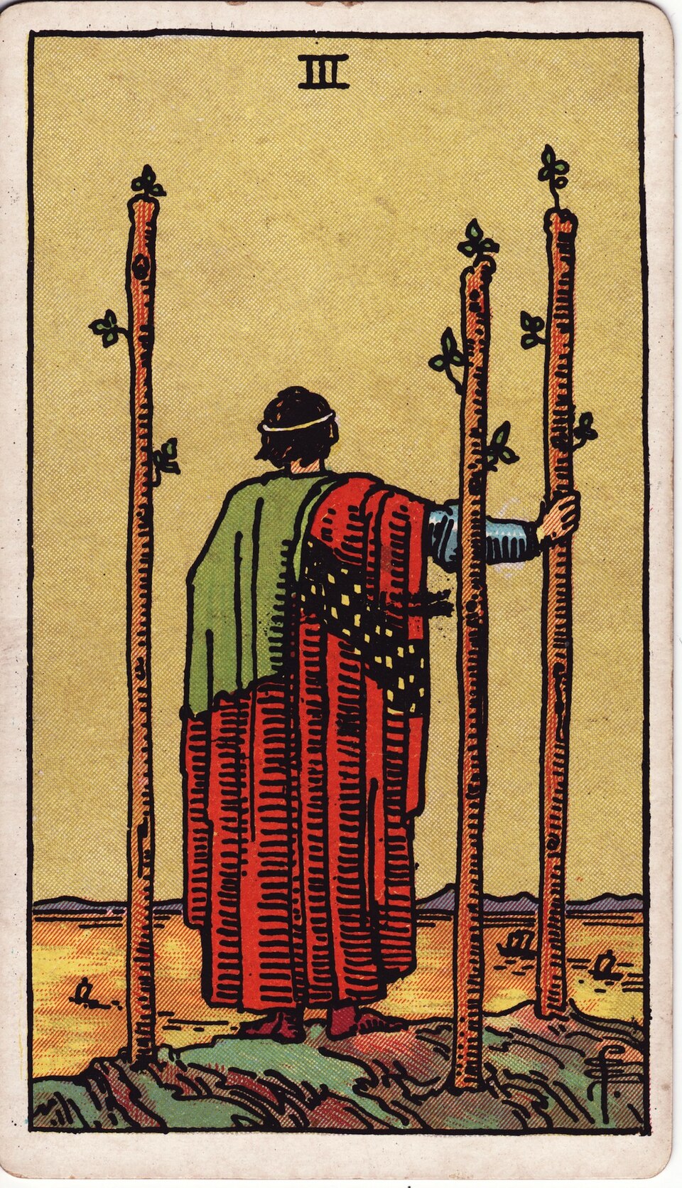 Three (3) of Wands, from the Rider-Waite-Smith tarot